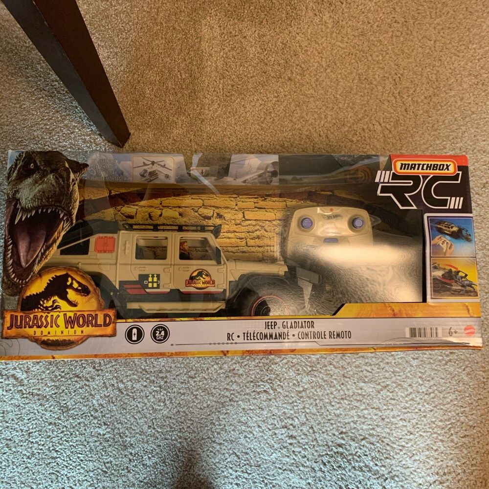 Matchbox 1:18 RC JEEP Gladiator Jurassic World w Dracorex Dinosaur Figure - New!